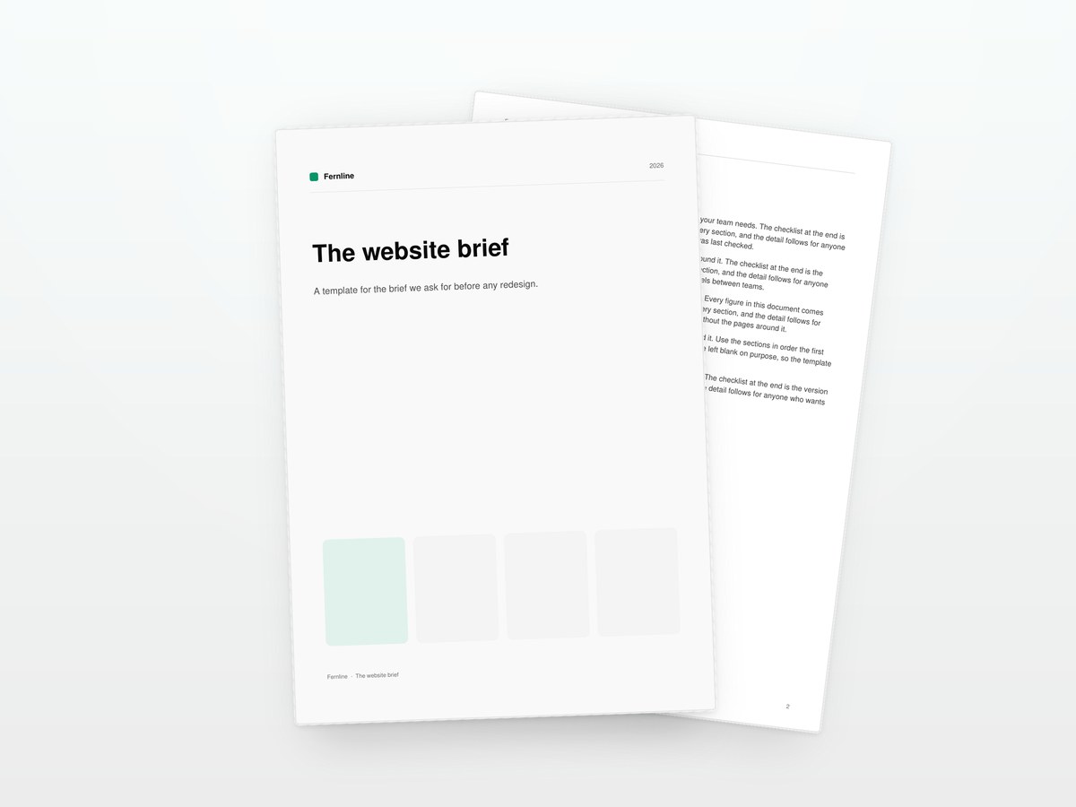 The website brief, printed