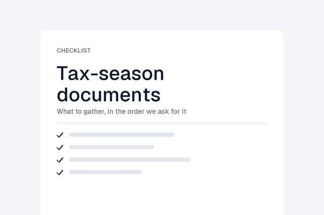 Cover of the tax-season document checklist