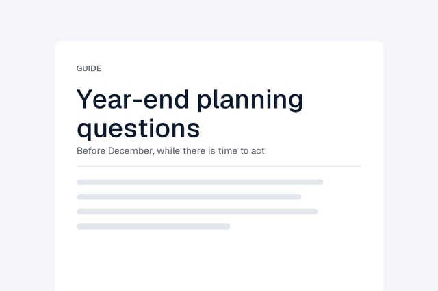 Cover of the year-end planning questions guide