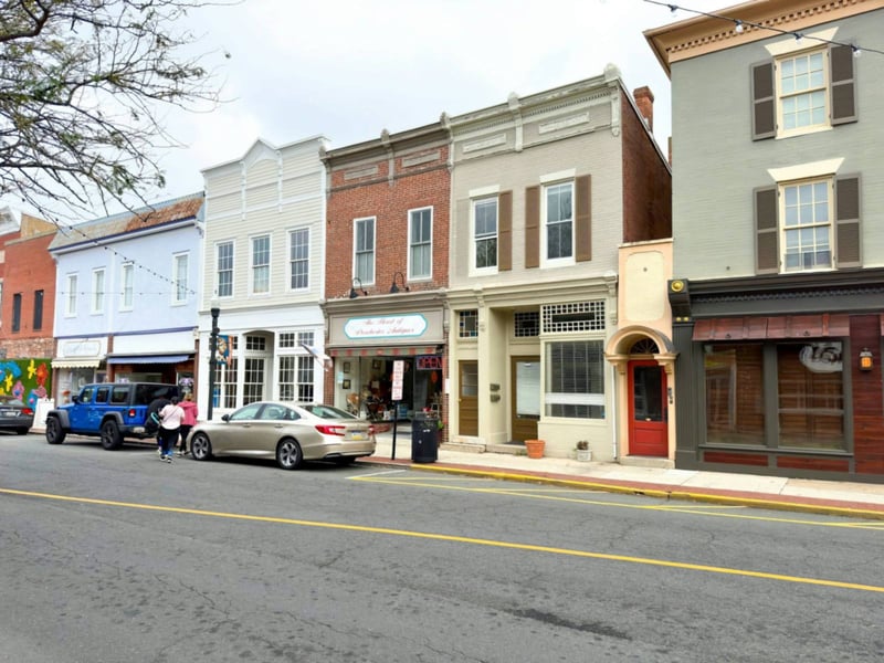 Shopfronts on a small-town main street