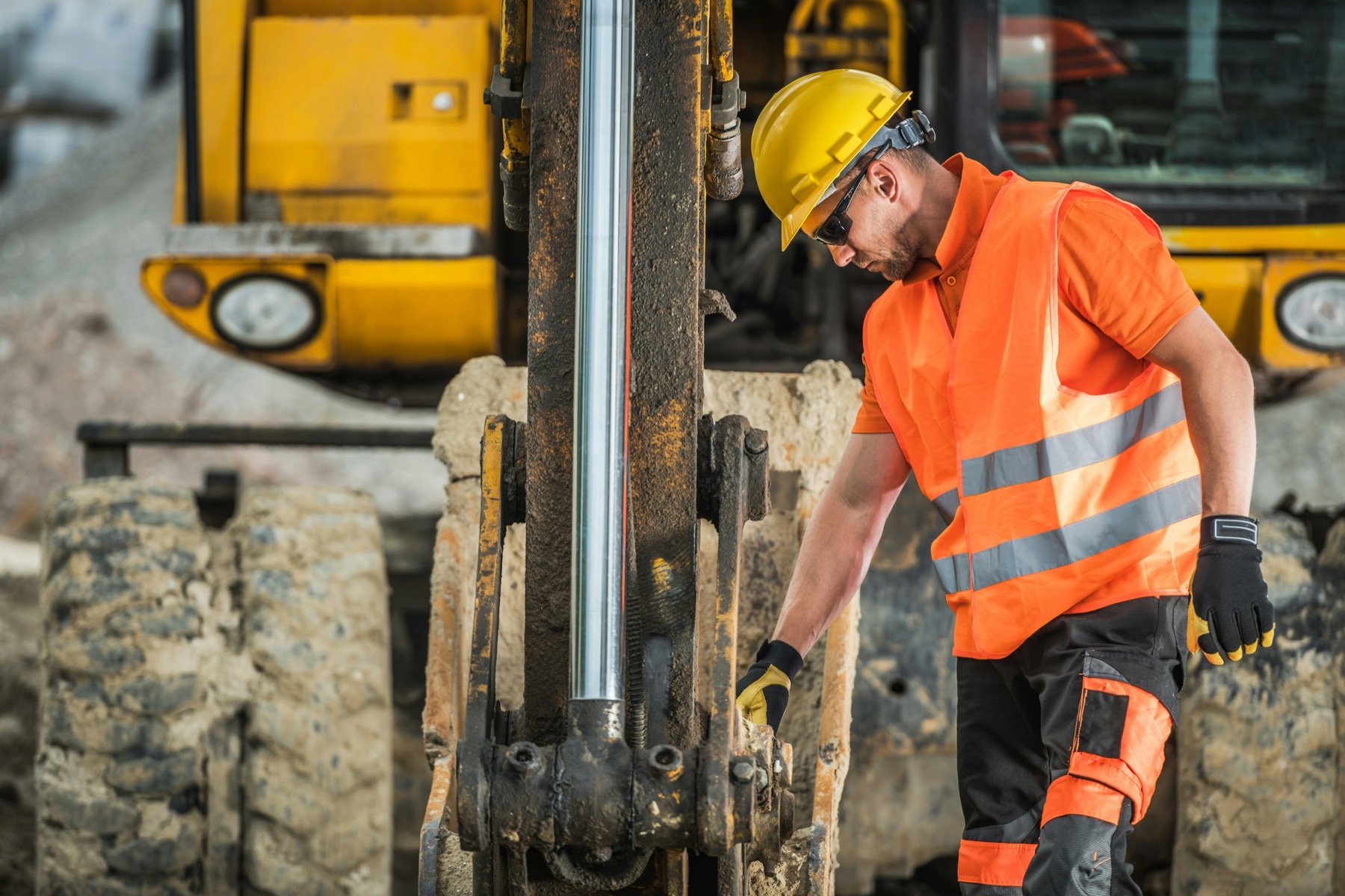 Construction crew on a large site